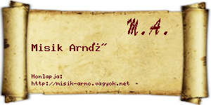 Misik Arnó névjegykártya